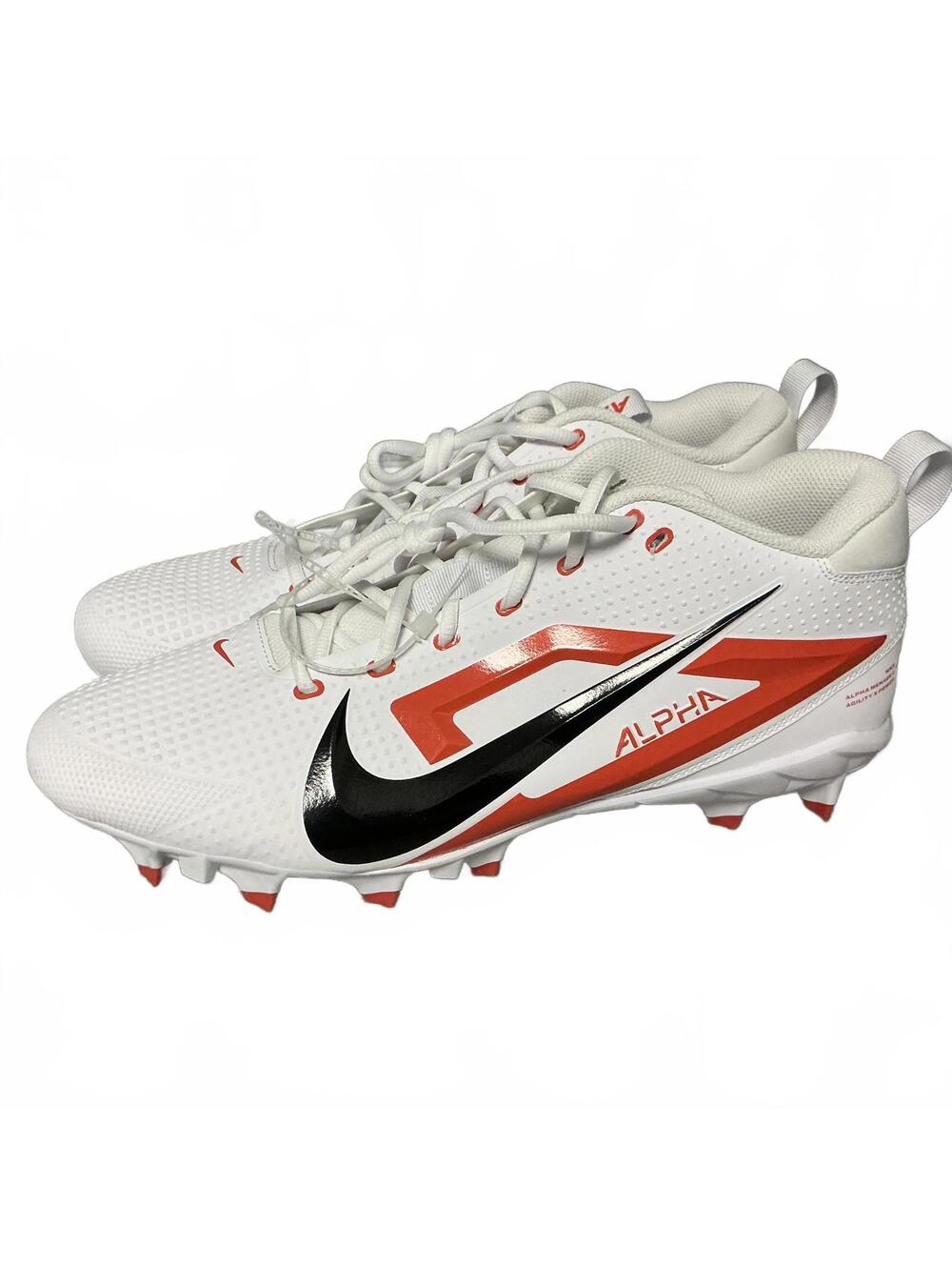 Nike Alpha Football Cleats White Black Orange 13.5